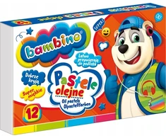 Bambino Aliejiniai Pasteliai, 12 Spalvų, Mokykliniai