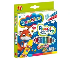 Bambino flomasteriai su blizgučiais, 12 spalvų