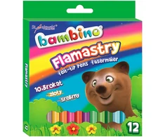 Bambino flomasteriai su blizgučiais, 12 spalvų