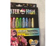 Bambino Monster High spalvos kreidelės, 12 vnt., su drožtuku