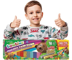 Bambino plastelinas rinkinys 20 spalvų, su blizgučiais