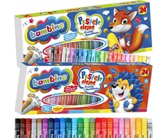 BAMBINO SCHOOL OIL PASTELS 24 spalvos, pastelinės kreidelės, auksas ir sidabras
