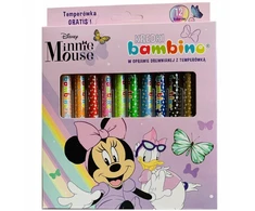 Bambino spalvinami pieštukai 12 vnt. su drožtuku
