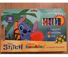 Bambino Stitch kreidelės 18 vnt. + drožtukas
