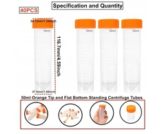 BANDYMO MĖGNĖLIS 40 Vnt. 50 ml PLASTIKINIO EKSPERIMENTINĖ LABORATORIJOJE ILGA, STIPRI