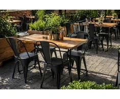 Bankietowo LOFT CAFE KAVINĖS KĖDĖ, SODO ATŪRINĖ VIRTUVĖ METRO PP LOFTAS, JUODA