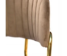 Bankietowo MODERN GLAMOUR CAPPUCCINO VELVET MINŠTA AKSOMINĖ VIRTUVĖS KĖDĖ