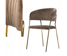Bankietowo MODERN GLAMOUR CAPPUCCINO VELVET MINŠTA AKSOMINĖ VIRTUVĖS KĖDĖ