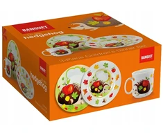 Banquet 3 DALIES PUSRYČIŲ VAKARIENIŲ RINKINYS. VAIKAMS LĖŠTĖMS, PUODULIUI, INDUOLIAMS, EŽIUI