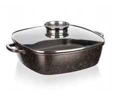 Banquet Aukščiausios kokybės ruda kvadratinė keptuvė su dangčiu, 28 cm