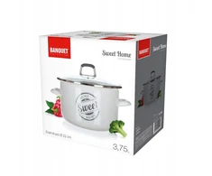 Banquet Emaliuotas puodas DUJŲ IŠVEDIMUI 22 cm 3,75 l su dangčiu SWEET HOME
