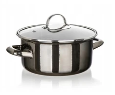 Banquet Emaliuotas PUODAS SU DANGIU 2L 20cm METALINIS Banketas dujų indukcijai 9880