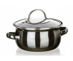 Banquet Emaliuotas PUODAS SU DANGIU mažas 0,71L 14cm METALINIS Banketas 9828