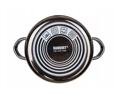 Banquet Emaliuotas PUODAS SU DANGIU mažas 0,71L 14cm METALINIS Banketas 9828