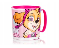 Banquet Paw Patrol rožinis vaikiškas puodelis, 350 ml, su nedūžtančia plastikine rankena