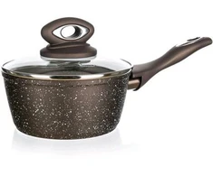 Banquet Puodas su rankena 16x7,5cm 1,25l nepridegantis paviršius PREMIUM tamsiai ruda