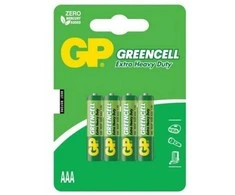 Baterijos GP Greencell AAA GP 4vnt./1.5V cinko ir karbono
