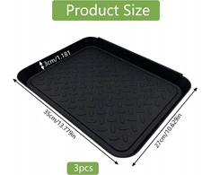 BATŲ DĖKLAS 3 VIENETŲ 35X275X3CM PLASTIKINIS LAŠŲ DĖKLAS STABILI JUODA