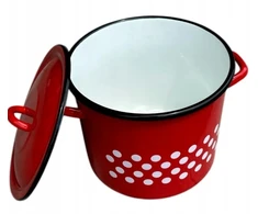 BB Emaliuotas puodas 10l Retro High Lid Gas Induction Vengrijos fi27cm