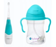 BBLUV vaikų Sonic dantų šepetėlių rinkinys + B.BOX Azure vandens butelis 240 ml