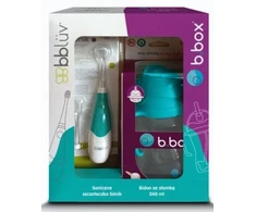 BBLUV vaikų Sonic dantų šepetėlių rinkinys + B.BOX Azure vandens butelis 240 ml