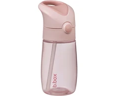 B.Box bbox rožinis silikoninis gėrimo buteliuko puodelis su šiaudeliu, 380 ml