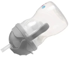 B.box buteliukas su šiaudeliais, pilkas 240 ml