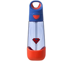 B.box Geriamasis butelis su šiaudeliu 600 ml - Supermenas