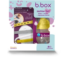 b.box rinkinys 3in1 Butelis su šiaudeliais 240ml + Virvelė + Atsarginiai šiaudeliai