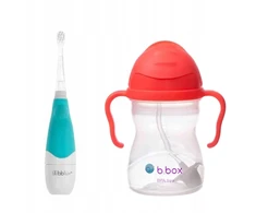B.Box Rinkinys Sonic dantų šepetėlis vaikui + Buteliukas su šiaudeliu 240 ml, arbūzas