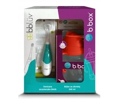 B.Box Rinkinys Sonic dantų šepetėlis vaikui + Buteliukas su šiaudeliu 240 ml, arbūzas