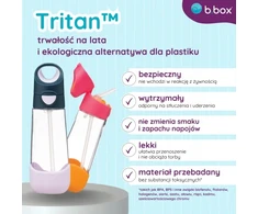 B.BOX TRITAN VANDENS BUTELIS SU INDIGO ROŽIŲ ŠIAUDAIS 600 ml