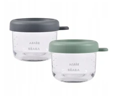 BEABA STIKLINIŲ INDELIŲ RINKINYS (2 VNT. PO 150 ML), MINERAL/SAGE Žalias