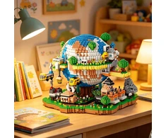 Bedee „Creative Earth Village“ statybinių kaladėlių rinkinys, 26 cm 3D plytos, skirtos 14 metų ir vyresniems vaikams, dovana