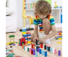 Bedee DOMINO BLOCKS 1000 EL SPALVOTAS STATYBINIŲ ŽAISLŲ RINKINYS