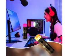 Bedee MINECRAFT žibintuvėlis STALO ARBA SIENINĖS + RGB nuotolinio valdymo pultas + KABLIS