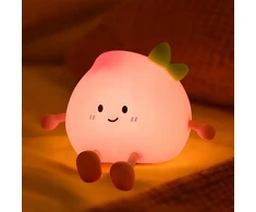 Bedee MINKŠTA NAKTINĖ LEMPA VAIKAMS PEACH LED RGB TOUCH USB ĮKROVINIMAS