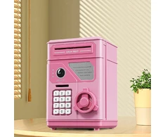 Bedee Piggy bank seifas su slaptažodžio užraktu ir veido atpažinimo modeliavimu, rožinis