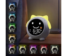 Bedee ZEGAR BUDZIK DLA DZIECI EMOJI Naktinė lempa LED akumuliatorius EMOTIKONY ALARM
