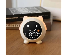 Bedee ZEGAR BUDZIK DLA DZIECI EMOJI Naktinė lempa LED akumuliatorius EMOTIKONY ALARM