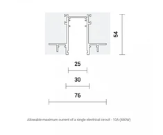 Bikuvalt 3m užglaistomas magnetinės sistemos bėgelis SPECTRA LIGHTING INSIGHT, baltas