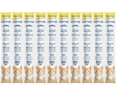 GimCat Sticks begrūdės lazdelės, su lašiša ir upėtakiu (10 vnt)