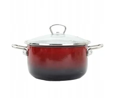 BELIS EMAL PUODAS. SU DANGELIS 2,2L 18CM OMBRE Raudonas