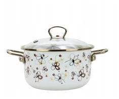 BELIS EMALINIS PUODAS SU DANGIU 5,5L 24CM KREMAS