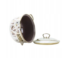 BELIS EMALINIS PUODAS SU DANGIU 5,5L 24CM KREMAS