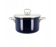 Belis emaliuotas Eco Ceramic puodas 2,6 l - 18 cm, tamsiai mėlynas - II kokybė
