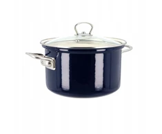 Belis emaliuotas Eco Ceramic puodas 2,6 l - 18 cm, tamsiai mėlynas - II kokybė