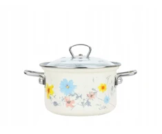 BELIS Emaliuotas puodas su stikliniu dangteliu MEADOW 20 cm/3,6 l