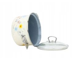 BELIS Emaliuotas puodas su stikliniu dangteliu PIEVA 18 cm/2,5 l