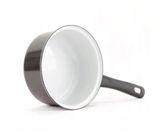 Belis SFINX Emaliuotas puodas su rankena STANDARTINIS juodas 14cm, 0,8l